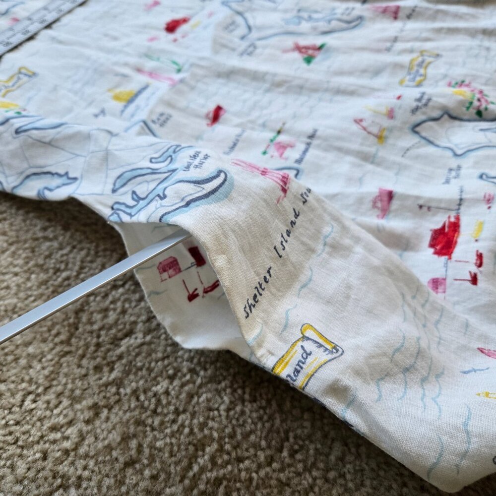 NWT Shelter Island Map Linen Dress Hamptons Long Island NY - Picture 5 of 10